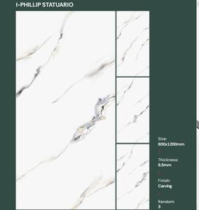 Carreaux de sol pour maison 600x1200mm, carreaux de salle de bain en porcelaine polie ultra-brillante pour sols de maisons, hôtels et salles de bain commerciales - Product Image 4