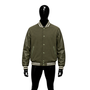 Veste athlétique moderne olive pour homme – Vêtement d'extérieur premium, chaud et confortable pour l'hiver, respirant, élégant, avec boutons sur le devant - Product Image 1