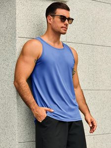 <b>Men's</b> Solid Color Sleeveless Tank <b>Top</b> <b>Turtleneck</b> Knitted Spandex/Cotton Breathable Eco-Friendly Quick Dry Comfortable Casual Gym - Product Image 2
