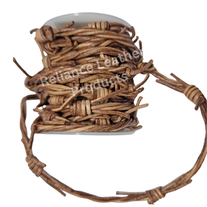 Handmade Antique <b>Leather</b> Barbed Wire Bolo <b>Cord</b> for Charms-round 2mm Cowhide Customized Size for Gothic Jewelry & DIY Crafts - Product Image 3