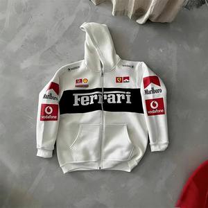 Veste de moto vintage d'hiver F1 pour hommes |   Style de course automobile personnalisé |   Sweat à capuche Ford Style Motorsport en polyester/coton - Product Image 5