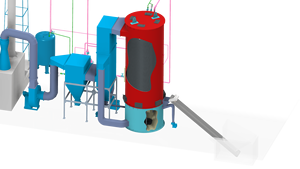 Caldera de vapor de aceite térmico de biomasa de acero inoxidable de alta presión vertical industrial con PLC de alto rendimiento DIVI Group 1M-8M Kcal - Product Image 3