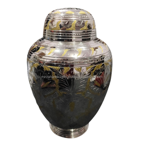 โกศเผาศพสำหรับผู้ใหญ่ขนาดใหญ่โดยโกศสีฟ้าสวยงามด้วยการออกแบบแกะสลักทองที่สวยงาม - Product Image 5