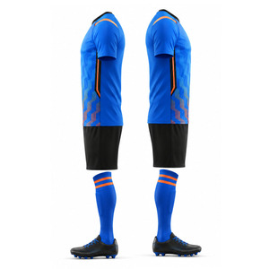 Ekin Impex Soccer Jersey Set Men's Short Sleeve Blue Black Sublimated Moisture Wicking Uniform Custom team soccer uniforms - Product Image 2