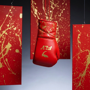 Guantes de Boxeo Fly de Cuero Genuino con Cordones, Diseño Rojo con Detalles Dorados para Adultos - Product Image 5