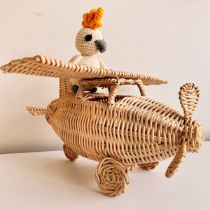 Natural rattan <b>aeroplane</b> miniature <b>toy</b> planes <b>aeroplanes</b> for children play & nursery decor - Product Image 2