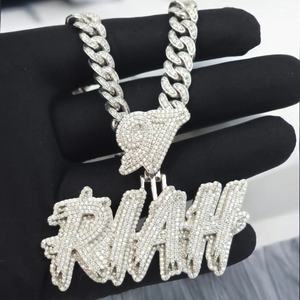 Luxury Hip Hop Diamond Zircon Big Heart Pendant <b>Necklace</b> Fashionable Ice Out Rap Statement for Men & Women for Parties - Product Image 2