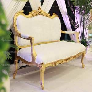 Sofá de Dos Plazas Tradicional Tallado de Lujo para Novios, Sofá de Dos Plazas Tradicional Tallado Premium para Novios - Product Image 1