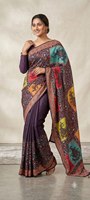 Saree Wanita Bermotif Embos Panjang Reguler Pakaian India Modern untuk Pernikahan Ukuran Reguler Bebas Kerut Cepat Kering Semua Musim