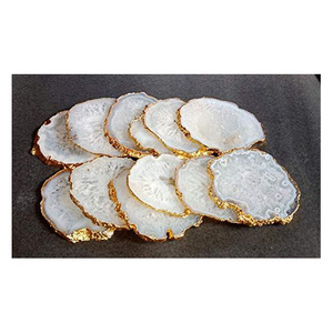 Decorative RESIN Metal Coaster <b>Set</b> Heat Resistant Eco-friendly Durable Luxury Tabletop Accessories Customizable Options for Home - Product Image 1