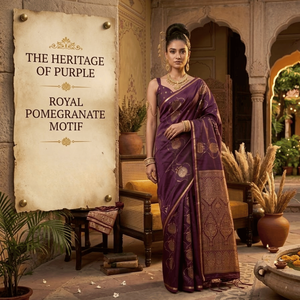 Sari de satén puro tejido a mano con borde de zari dorado |   Sari Étnico de Lujo para Mujer, Ideal para Bodas y Fiestas Tradicionales - Product Image 3