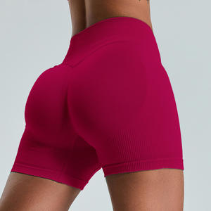 Solid Color Soft Breathable Washed Puff <b>Women</b> Fitness Sports Yoga <b>Short</b> <b>Leggings</b> Comprehensive Training Jog High Waist <b>Shorts</b> - Product Image 4