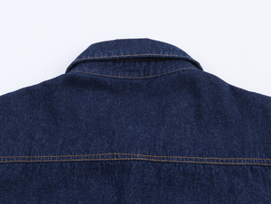 Blue Color Turn Collar <b>Button</b> Long Sleeve Breathable Quick Dry Summer High Street Flare Pants Casual <b>Jeans</b> Denim Tops Blouse - Product Image 5