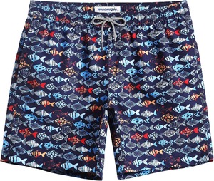 Shorts de bain, maillots de bain de plage à cordon de serrage, imprimés, décontractés - Product Image 3