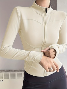 Womens Mesh Panel Yoga <b>Jacket</b> Breathable Full Zip Fitness Running <b>Workout</b> Activewear Custom Logo OEM ODM Private Label Wholesale - Product Image 3