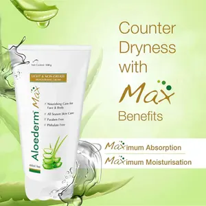 Crema Hidratante Aloederm Max, Extracto de Aloe Vera Prensado en Frío, Sin Parabenos ni Ftalatos, Cuidado Facial y Corporal para Todas las Estaciones, 150g - Product Image 2