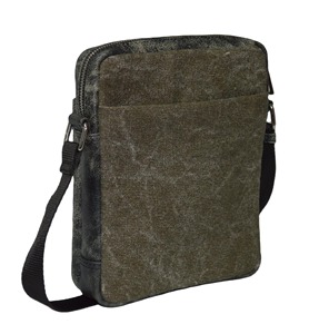 Sacs bandoulière messager vintage décontractés en cuir véritable et toile pour hommes, vente en gros, collection été - Product Image 4