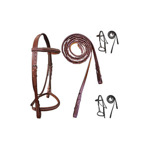Brida de Cuero PU Personalizable de Alta Calidad Premium con Juego de Cuerda de Nylon Spandex con Malla para Uso Ecuestre - Product Image 1