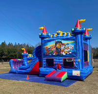 Château gonflable commercial en PVC avec toboggan et aire de saut, taille personnalisable et garantie de 3 ans pour les fêtes d'enfants