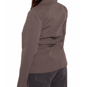 Nouvelle Arrivée 2026 – Blazer Femme Grande Taille XL Col V Profond Coupe Ajustée Un Bouton – Ensemble Tendance Haut de Gamme – Personnalisation OEM ODM Vente en Gros - Product Image 4
