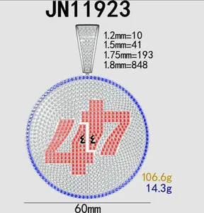 เครื่องประดับฮิปฮอปสุดเทรนดี้ ดีไซน์ยูนิคอร์น ตัวการ์ตูนอนิเมะ จี้เงินแท้ 925 ประดับมอสซาไนต์ รูปการ์ตูน ได้รับการรับรองจาก IGI - Product Image 3