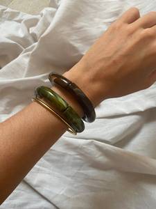 Luxury Resin Tube Bangle <b>Bracelet</b> Set Handmade Minimalist Fashion Jewelry Elegant Wrist Accessory - Product Image 3