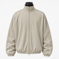 Veste unisexe en polaire et toile, col zippé, couleur unie, coupe décontractée, respirante, imperméable, réversible, motif hiver