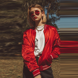 Chaqueta Bomber Oversize para Mujer con Cremallera, Manga Larga, de Satén, para Invierno, Estilo Urbano - Product Image 3