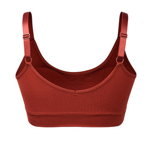 Sujetador deportivo de yoga para mujer, personalizado, de spandex, sólido, transpirable, cómodo, estilo crop top, OEM. - Product Image 6