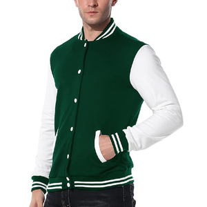 New Wholesale Custom High Quality Wool Body <b>Men</b> Varsity <b>Jacket</b> Stand Collar Patchwork Design - Product Image 3