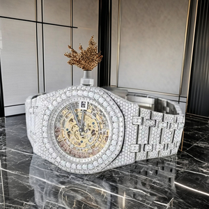 Custom Iced Out <b>Automatic</b> Watch Skeleton Movement Full Moissanite Diamond Jewelry Watch - Product Image 6