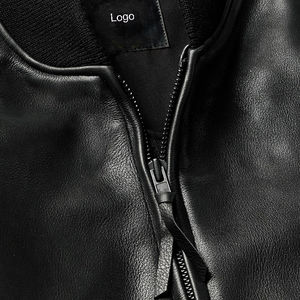 <b>Men</b> Premium Dark Brown Real <b>Leather</b> <b>Jacket</b> with Contrast White Stitching Slim Fit Biker Style Genuine - Product Image 4
