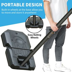 Canestro da Basket Portatile Regolabile in Altezza 6.5ft-10ft con Tabellone da 44 Pollici e Ruote per Adulti e Adolescenti - Product Image 4