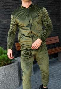 Ensemble de survêtement en velours personnalisé pour femme, sweat à capuche oversize en molleton, ensemble jogging deux pièces avec pantalon en coton - Product Image 2