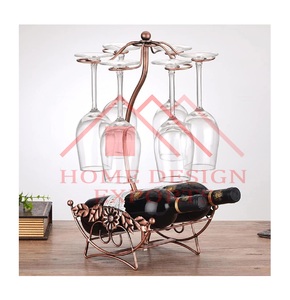 Porte-bouteille en verre pour décorations de table Garden Party Decor Porte-bouteille de vin Vente à chaud Porte-bouteille en métal - Product Image 1