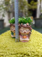 Petit pot de fleurs en polyrésine Mushroom Girl, moderne, décoratif pour la maison et le jardin, pour bonsaï, peint à la main, écologique, vente en gros