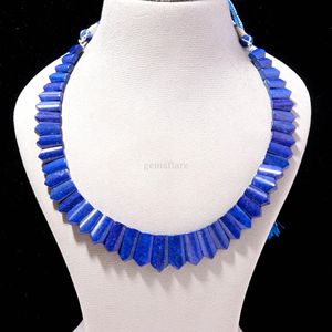 Natural Lapis Lazuli Beaded <b>Necklace</b> For Women Handmade Blue Gemstone <b>Statement</b> Jewelry Semi Precious Stone <b>Necklace</b> Jewelry - Product Image 3
