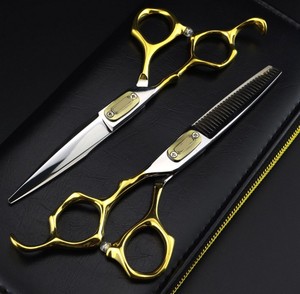 Customized Logo Design 440C Japan Steel 6 Inch 6.5 Inch Barber Hair Scissors for Barber Shop Cut Hair Cutting Thinning <b>Shears</b> - Product Image 5