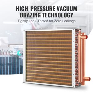 Nuovo Scambiatore di Calore a 3 File da 16"x 16" con Porte in Rame da 3/8" e 193 Alette in Alluminio per Stufe a Legna da Esterno - Componente Centrale a Piastre - Product Image 6