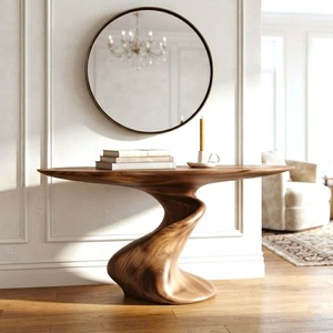 Entryway wooden furniture <b>Rustic</b> live edge <b>console</b> <b>table</b> With Pedestal Base Handmade Entryway Furniture For Living Room - Product Image 1
