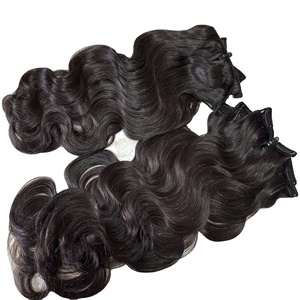 Prix de gros donneur unique Extension de cheveux ondulés corporels Cheveux bruts vierges européens avec bande à pointe ondulée Paquet d'extension de cheveux à pointe plate - Product Image 5