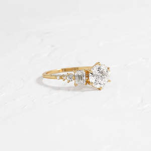 IGI/GIA Lab Grown Cut Diamond Vintage 14k jaune mariage/bague de fiançailles unisexe or blanc fin pour anniversaire fête-digne - Product Image 2