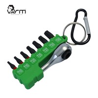 Outils à main OEM/ODM – Lot de 8 embouts T10-T40 avec porte-clés à cliquet, longueur totale 13, finition phosphate de manganèse, pour perçage du bois