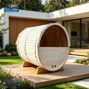 Sauna de Barril para Exteriores de Fácil Instalación, Cabaña de Madera Prefabricada, Refugio Modular para Jardín <span class=keywords><strong>con</strong></span> Vista de Vidrio Templado, Alto Rendimiento - Product Image 1