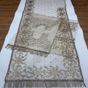 Sari VASTRA COTTAGE con Red de Mariposas y Bordado de Lentejuelas Pesadas, Blusa Bordada Delantera y Trasera con Mangas, Ropa Festiva - Product Image 6