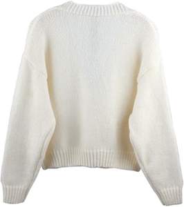 Jersey Clásico con Cuello en V, Sensación de Cachemira, Transpirable, para Mujer, Camiseta de Punto para Uso Diario, Prenda Básica Atemporal para el Armario - Product Image 4