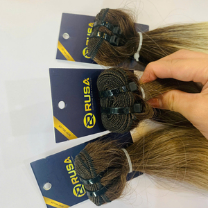 Extensiones de Cabello Virgen Marrón de Doble Trama con Micro Anillas y Punta I, Mechones Suaves para Alargamiento en Salón - Product Image 5