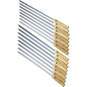 Set di 16 Spiedini Brasiliani per Barbecue G F, Bastoncini per Kabob in Acciaio Inox da 17 Pollici con Lame Piatte e Manici in Legno Duro, Utensili per BBQ Riutilizzabili - Product Image 1