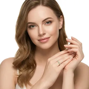 Rose Gold Diamond Eternity Band Brilliant Cut Women's Engagement <b>Ring</b> Luxury Classic Style Stackable Wedding Gift Party Jewelry - Product Image 6