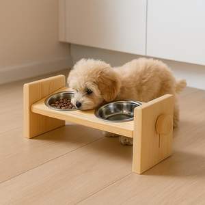 Handmade Natural Wood <b>Dog</b> Food <b>Bowl</b> Eco-Friendly Durable Design Promotional Pet Product - Product Image 5